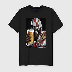 Мужская slim-футболка Kratos - god of bar