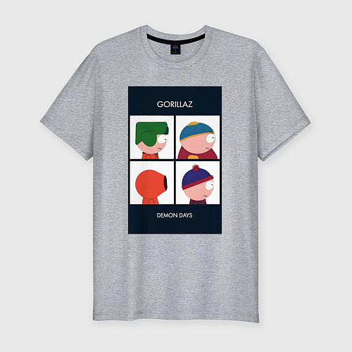 Мужская slim-футболка Южный парк постер / Меланж – фото 1