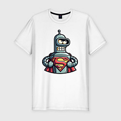Мужская slim-футболка Super Bender meme