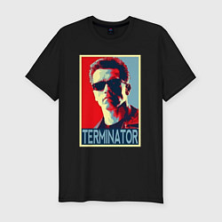 Футболка slim-fit Терминатор: поп-арт, цвет: черный