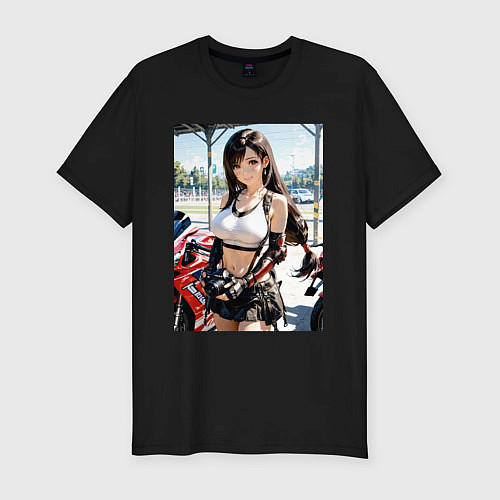 Мужская slim-футболка Тифа Локхарт с фотоаппаратом / Черный – фото 1