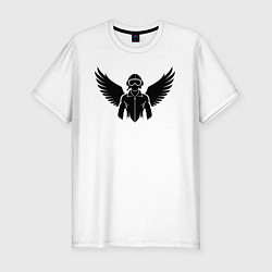 Футболка slim-fit Черный авиатор с крыльями, цвет: белый