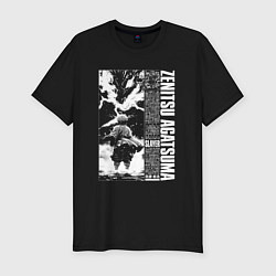 Футболка slim-fit Клинок рассекающий демонов - клинок, цвет: черный