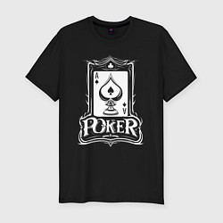 Футболка slim-fit Покер туз пик, цвет: черный