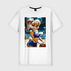 Футболка slim-fit Лола Банни играет в баскетбол, цвет: белый