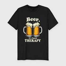 Мужская slim-футболка Beer its liquid therapy