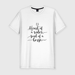 Футболка slim-fit Heart of a rider, цвет: белый