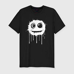 Футболка slim-fit Безумный смайл, цвет: черный