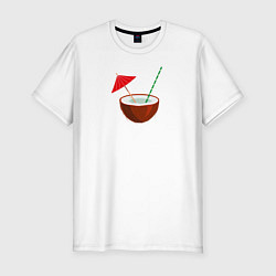 Футболка slim-fit Кокосовый коктейль, цвет: белый