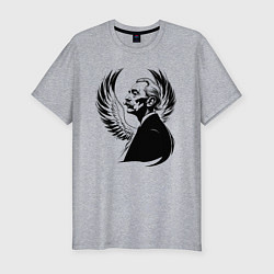 Футболка slim-fit Сальвадор Дали и крылья, цвет: меланж