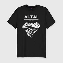 Футболка slim-fit Алтайский край горы, цвет: черный