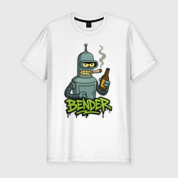 Футболка slim-fit Bender with beer, цвет: белый