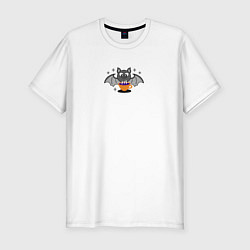 Футболка slim-fit Зелье удачи с летучей мышью, цвет: белый