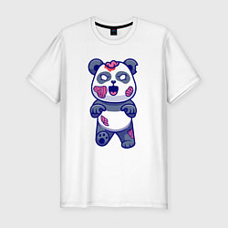 Мужская slim-футболка Зомби панда