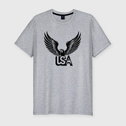 Футболка slim-fit Американский орел, цвет: меланж