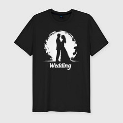 Футболка slim-fit Лунная свадьба, цвет: черный