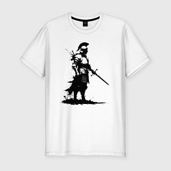 Футболка slim-fit Черный рыцарь с мечом, цвет: белый
