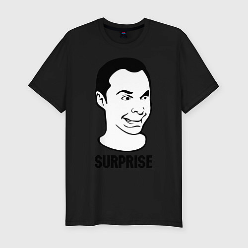 Мужская slim-футболка Sheldon surprise / Черный – фото 1