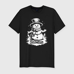 Футболка slim-fit Зимний джентльмен, цвет: черный