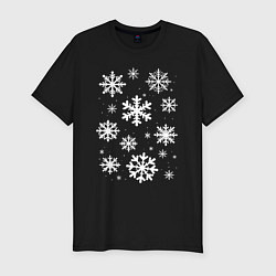 Футболка slim-fit Снежный орнамент, цвет: черный