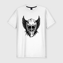 Мужская slim-футболка Крылатая хоккейная маска