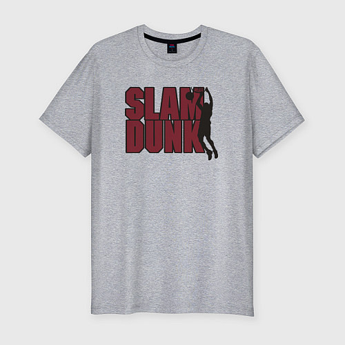 Мужская slim-футболка Slam dunk basketball / Меланж – фото 1