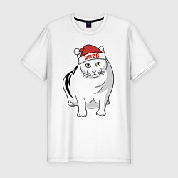 Мужская slim-футболка Мемный кот Бендер - 2026