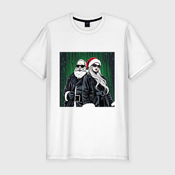 Футболка slim-fit Дед Морознео и Тригурочка: Новогодний Код, цвет: белый