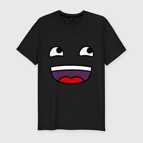 Мужская slim-футболка Забавная рожа / Черный – фото 1