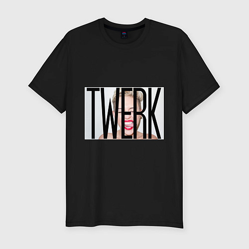 Мужская slim-футболка Twerk Now / Черный – фото 1