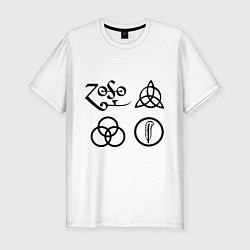 Футболка slim-fit Led Zeppelin: symbols, цвет: белый
