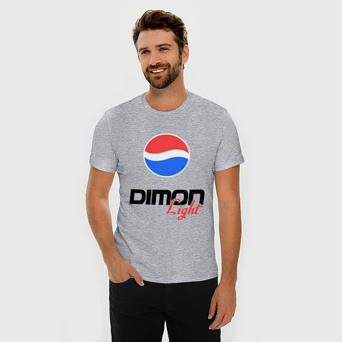Мужская slim-футболка Дима Лайт / Меланж – фото 3