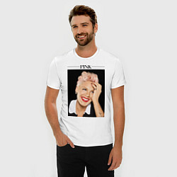 Футболка slim-fit Pink: portrait, цвет: белый — фото 2