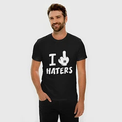 Футболка slim-fit I f@ck haters, цвет: черный — фото 2