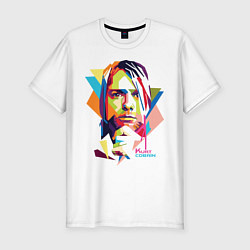 Мужская slim-футболка Kurt Cobain: Colors