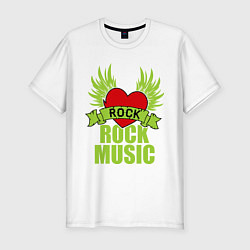 Мужская slim-футболка Rock Music Love