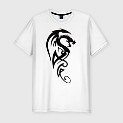 Мужская slim-футболка Дракон стильный трайбл