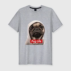 Мужская slim-футболка Pug life