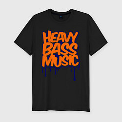Мужская slim-футболка Heavy bass music