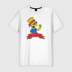 Футболка slim-fit Bart Simpson: Peace, цвет: белый