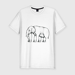 Мужская slim-футболка Сколько ног у слона