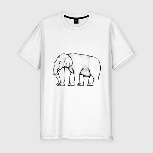 Мужская slim-футболка Сколько ног у слона / Белый – фото 1