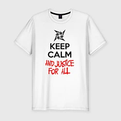 Футболка slim-fit Keep Calm & Justice For All, цвет: белый