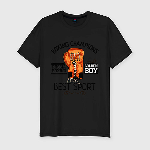 Мужская slim-футболка Golden Boy: Best Sport / Черный – фото 1