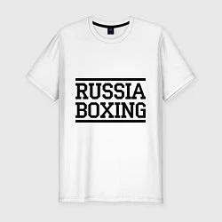 Футболка slim-fit Russia boxing, цвет: белый