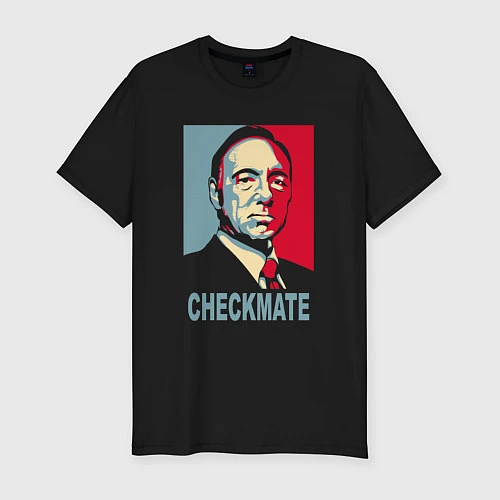 Мужская slim-футболка Checkmate Spacey / Черный – фото 1