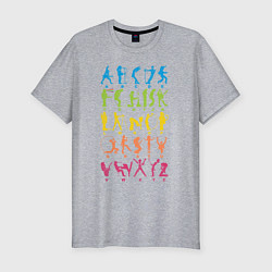 Мужская slim-футболка Алфавит рока