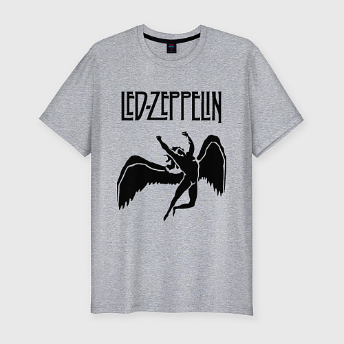 Мужская slim-футболка Led Zeppelin Swan / Меланж – фото 1