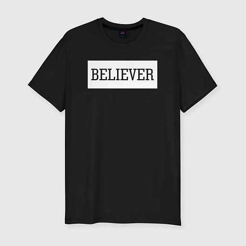 Мужская slim-футболка 30 STM: Believer / Черный – фото 1