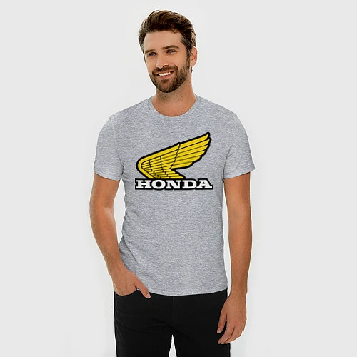 Мужская slim-футболка Honda / Меланж – фото 3
